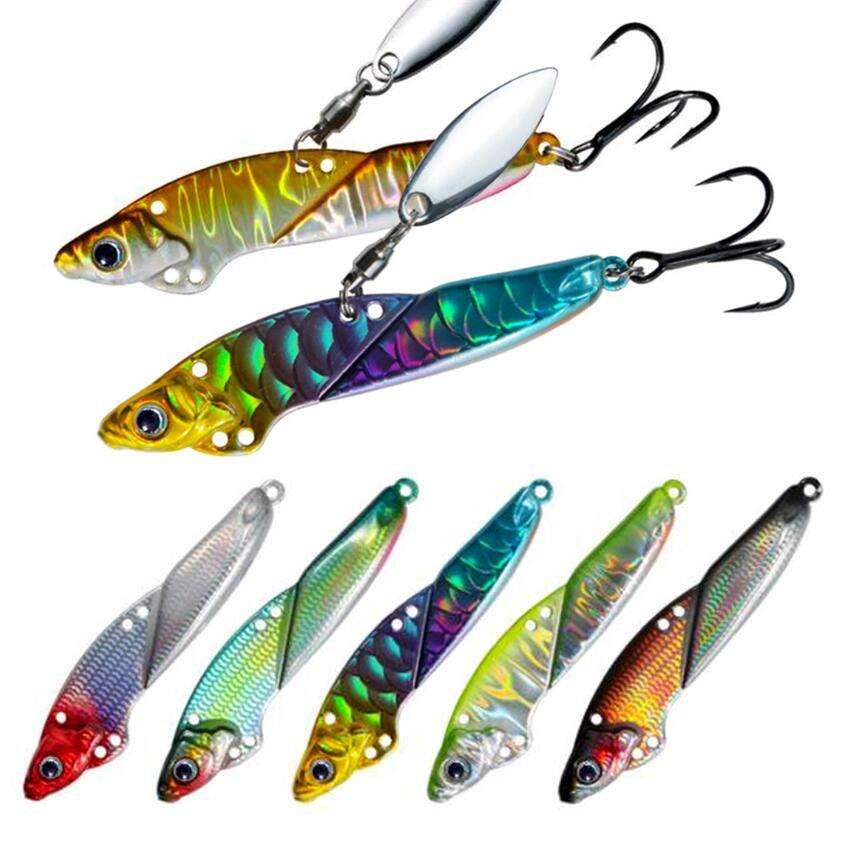 Fishing Lure Metal Jig 8g 16g 21g Bionic Vib Lead Covered Copper Spoon Lure Vibe Blade Spinning Fishing Spoon Trout Vib Lure